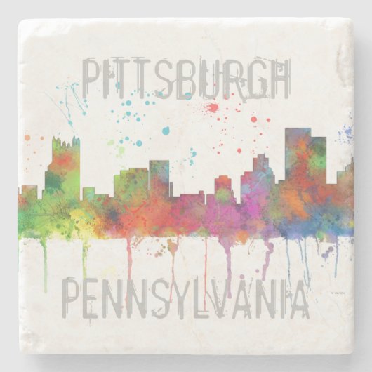 SKYLINE PITTSBURGHS PENNSYLVANIA STEINUNTERSETZER (Vorderseite)