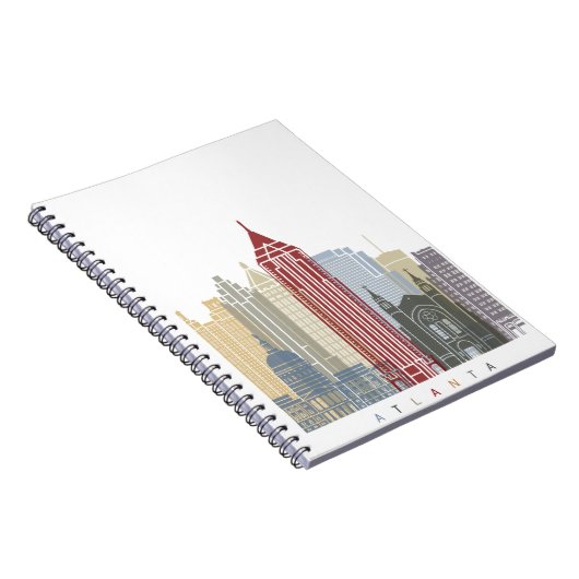 Skyline-Plakat Atlanta Notizblock (Rechte Seite)