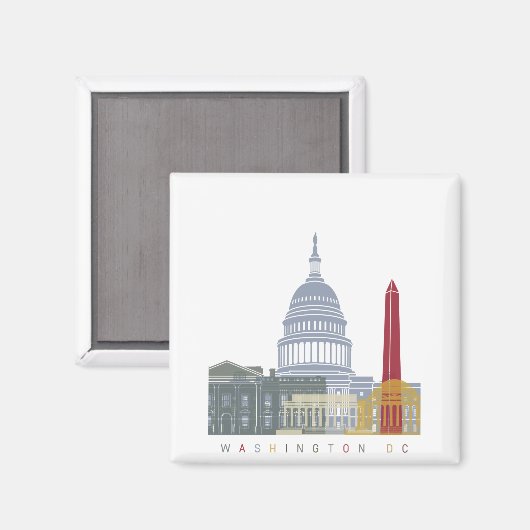 Skyline-Plakat der Washington DC Magnet (Vorderseite/Rückseite)