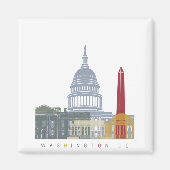 Skyline-Plakat der Washington DC Magnet (Vorne)