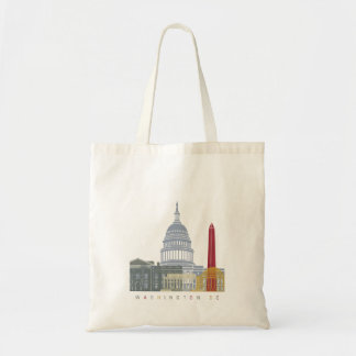Skyline-Plakat der Washington DC Tragetasche