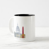 Skyline-Plakat der Washington DC Zweifarbige Tasse (Vorderseite Links)