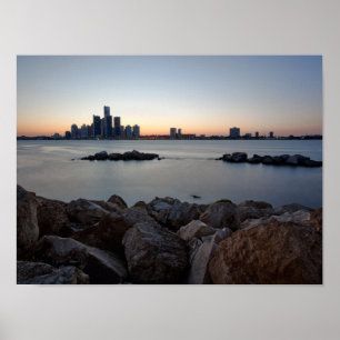 Skyline-Plakat Detroits, Michigan Poster