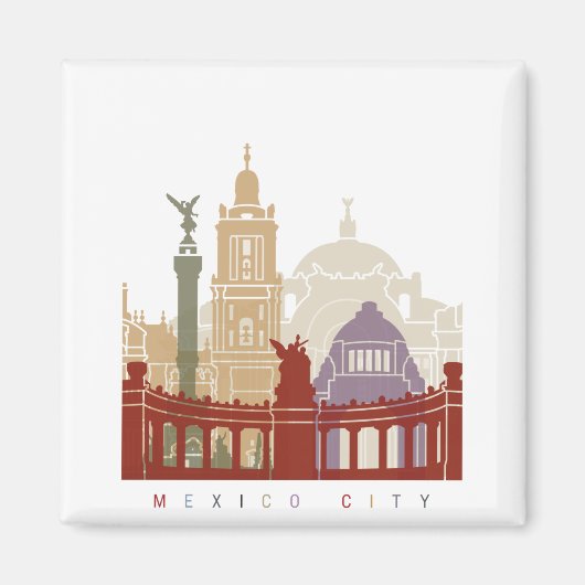 Skyline-Plakat von Mexico City Magnet (Vorne)