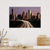 Skyline-Poster von Houston City AB 8.99 Uhr Poster (Küche)