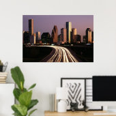 Skyline-Poster von Houston City AB 8.99 Uhr Poster (Heimbüro)