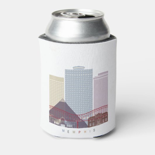 Skyline-Poster von Memphis Dosenkühler (Kanne Rückseite)