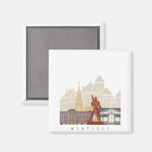 Skyline-Poster von Montreux Magnet (Vorderseite/Rückseite)