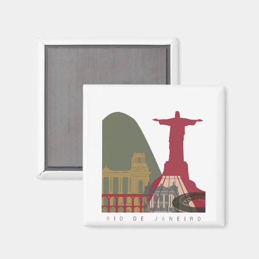 Skyline-Poster von Rio de Janeiro Magnet (Vorderseite/Rückseite)