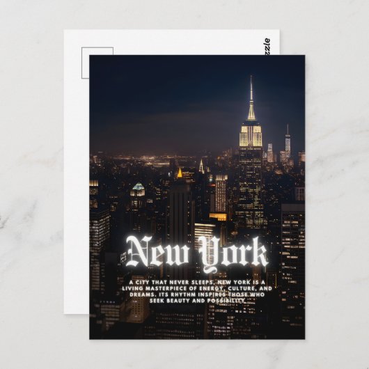 Skyline-Poster-Vorlage in New York Postkarte (Vorne/Hinten)