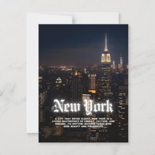 Skyline-Poster-Vorlage in New York Postkarte