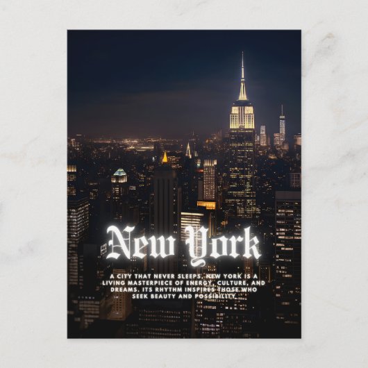 Skyline-Poster-Vorlage in New York Postkarte (Vorderseite)