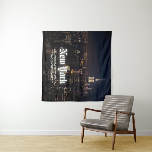 Skyline-Poster-Vorlage in New York Wandteppich (Beispiel (Horizontal))