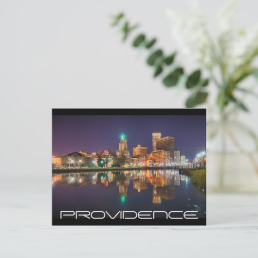 Skyline Providence Rhode Island Postkarte (Stehend Vorderseite)