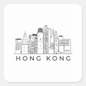 Skyline Quadratischer Aufkleber (Vorderseite)