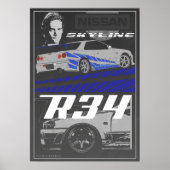 Skyline R34 Schnell & Wütend Poster (Vorne)