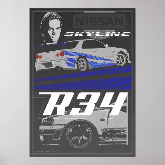 Skyline R34 Schnell & Wütend Poster (Vorne)