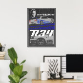 Skyline R34 Schnell & Wütend Poster (Heimbüro)
