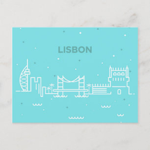 Skyline-Reisepostkarte Lissabons Portugal Einladungspostkarte