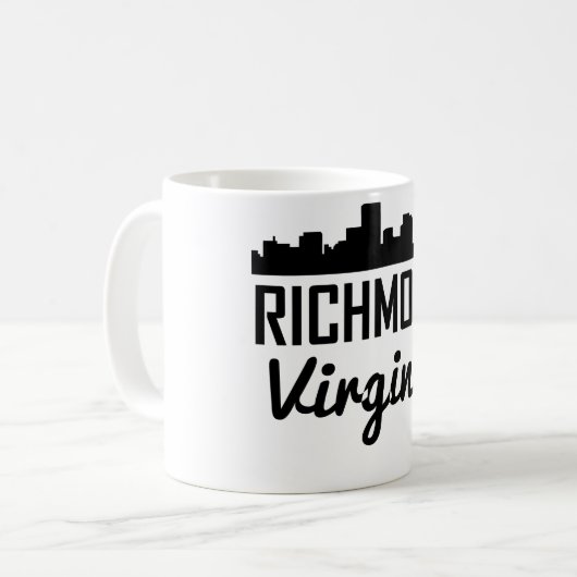 Skyline Richmonds Virginia Kaffeetasse (Vorderseite Links)