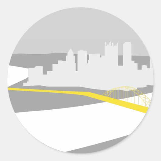 Skyline Runder Aufkleber (Vorderseite)