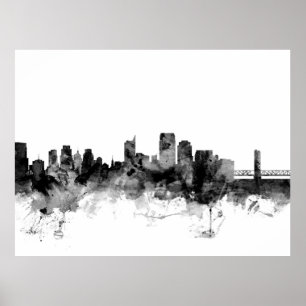 Skyline Sacramentos Kalifornien Poster