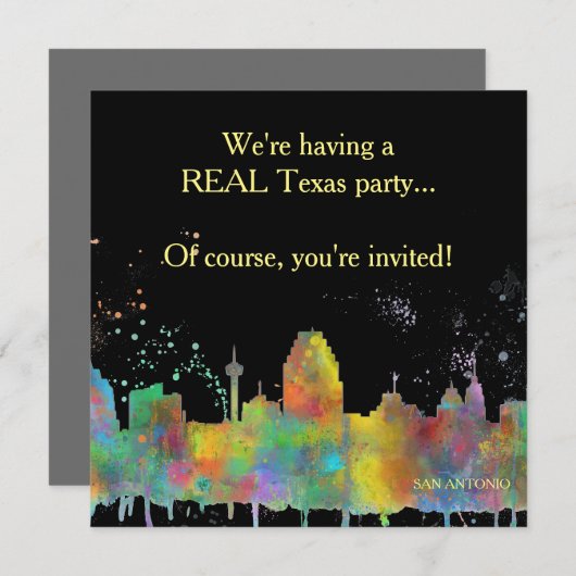 SKYLINE SAN ANTONIO TEXAS EINLADUNG (Vorne/Hinten)