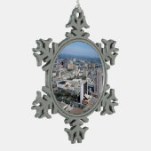 Skyline San Antonio Texas Schneeflocken Zinn-Ornament (Links)