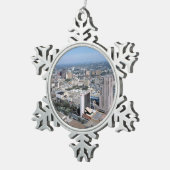 Skyline San Antonio Texas Schneeflocken Zinn-Ornament (Rechts)