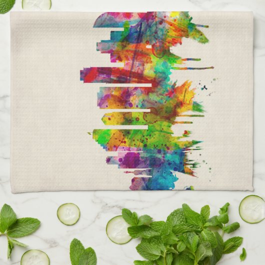 Skyline San Diego Geschirrtuch (Gefaltet)