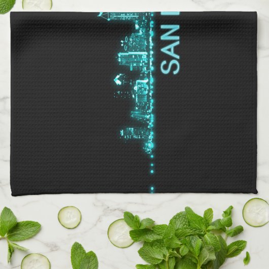 Skyline San Diego Geschirrtuch (Gefaltet)