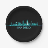 Skyline San Diego Pappteller (Vorderseite)