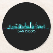 Skyline San Diego Runder Pappuntersetzer (Vorderseite)
