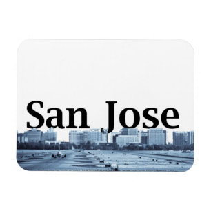 Skyline San Jose CA mit San Jose im Himmel Magnet