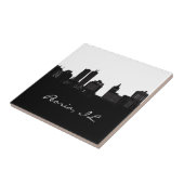 Skyline Schwarzweiss-Peorias, Illinois Fliese (Seite)