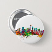 Skyline Seattles Washington Button (Vorne & Hinten)