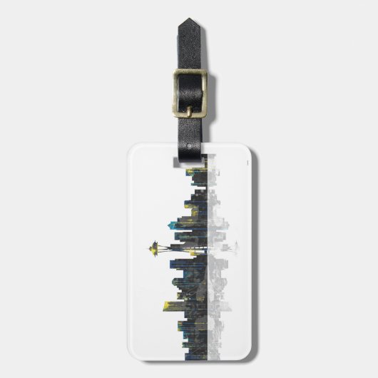 Skyline Seattles Washington Gepäckanhänger (Vorderseite vertikal)