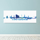 Skyline-Silhouette Hamburg Leinwanddruck (Insitu (Holzboden))