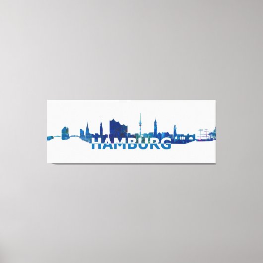 Skyline-Silhouette Hamburg Leinwanddruck (Vorderseite)