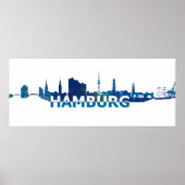 Skyline-Silhouette Hamburg Poster (Vorne)