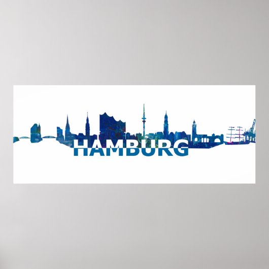 Skyline-Silhouette Hamburg Poster (Vorne)