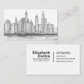 Skyline-Skizze von Hand gezeichnet Visitenkarte (Vorne/Hinten)