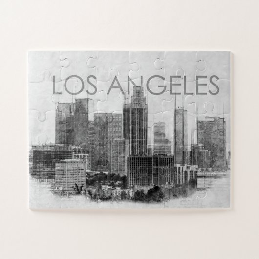 Skyline-Skizze von Los Angeles Puzzle (Horizontal)