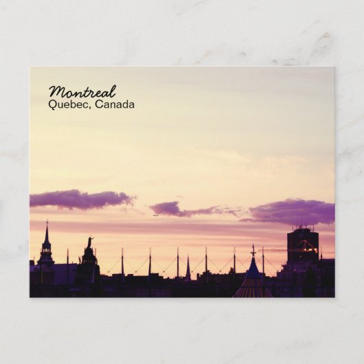 Skyline-Sonnenuntergang Montreal Postkarte (Vorderseite)