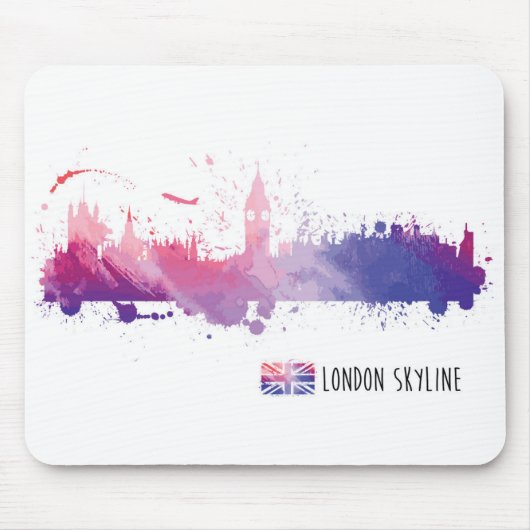 Skyline-Spritzen Londons England Mousepad (Vorne)