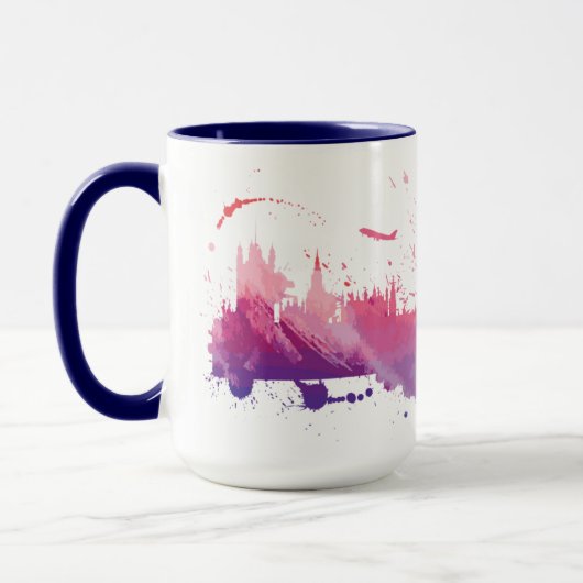 Skyline-Spritzen Londons England Tasse (Links)