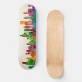 Skyline-Stadtbild Chicagos Illinois Skateboard (Vorderseite)