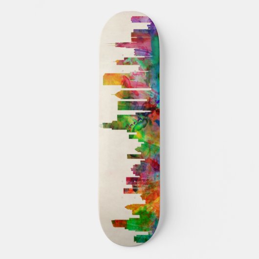 Skyline-Stadtbild Chicagos Illinois Skateboard (Vorderseite)