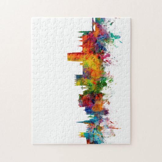 Skyline-Stadtbild Durhams England Puzzle (Vertikal)