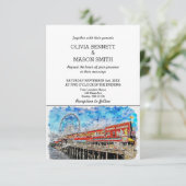 Skyline-Stadtbild-Hochzeits-Einladung Seattles Wa Einladung (Stehend Vorderseite)